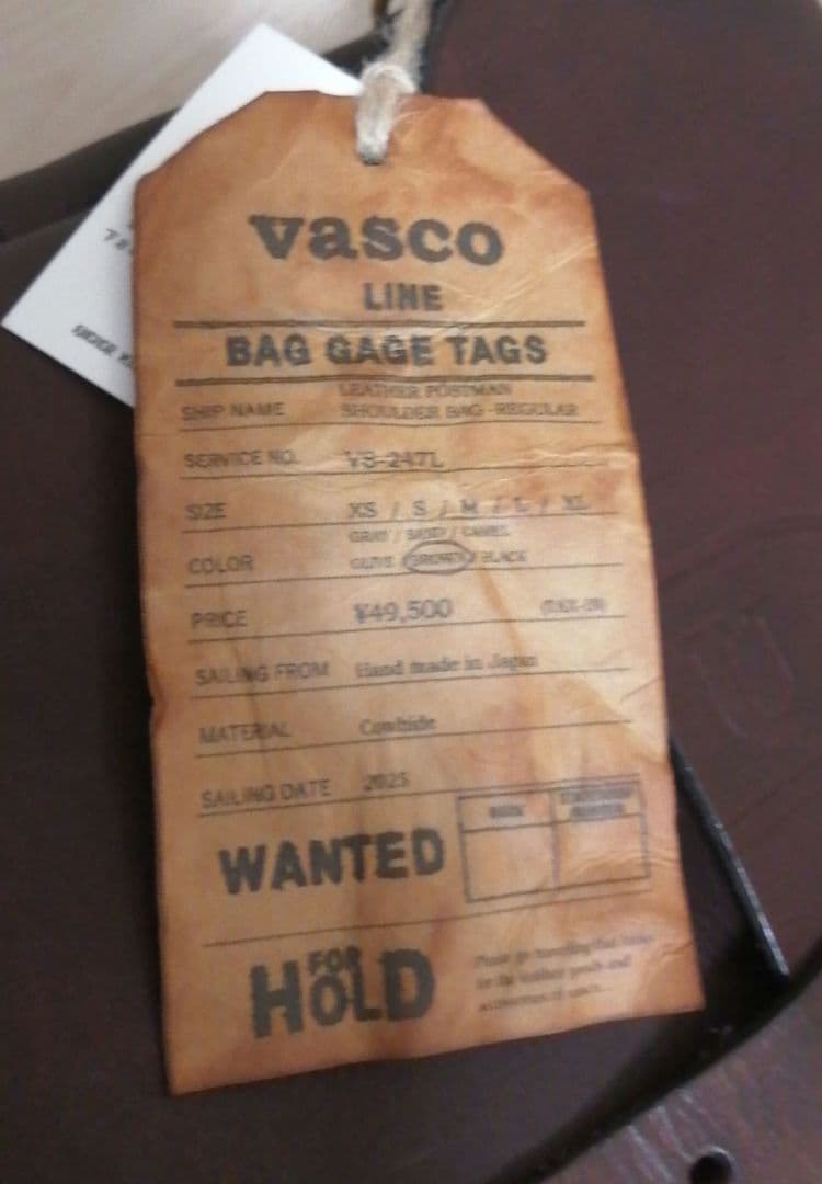 訳あり vasco レザーポストマンショルダーバッグ 刻印あり VS-247L