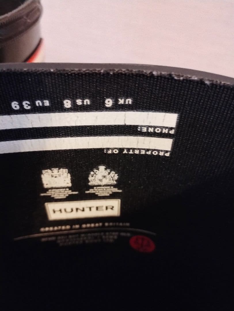 HUNTER ブラック ラバー 長靴 24,5cm
