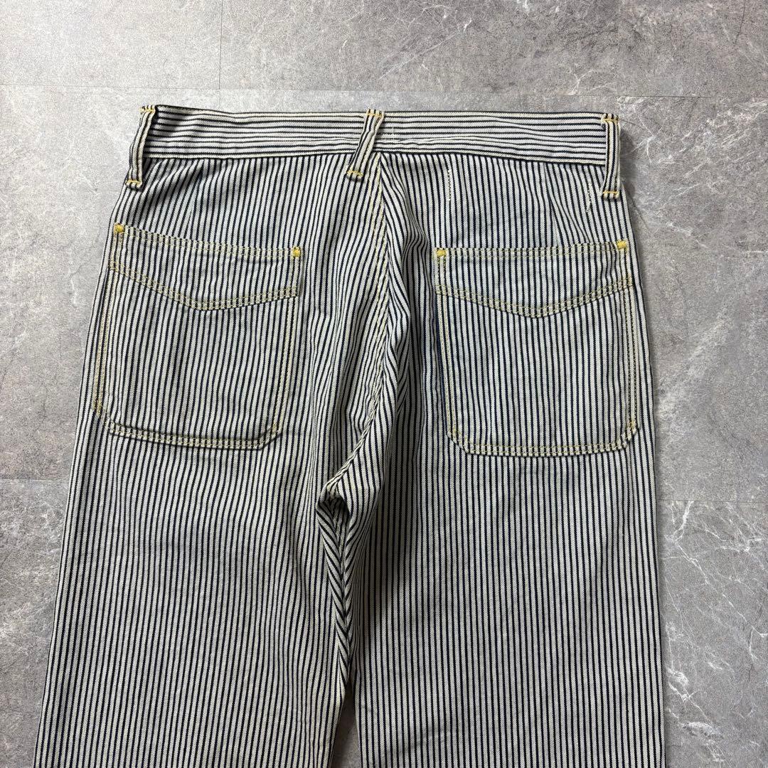 KAPITAL〈ストライプブーツカットパンツ フレア ボタンフライ 0〉