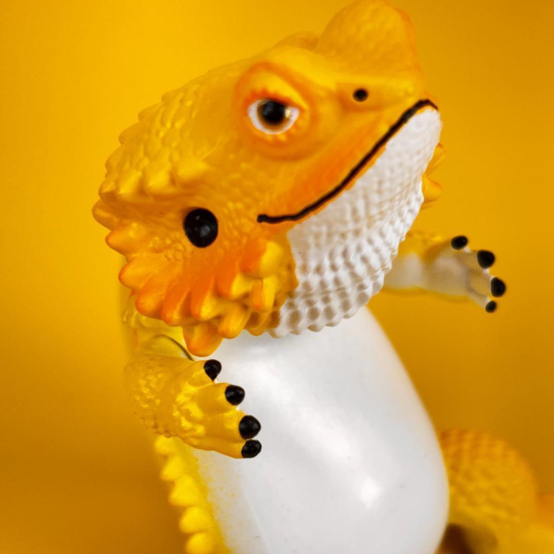 フトアゴヒゲトカゲ 爬虫類 ソフビフィギュア オレンジ・イエローオマケ付