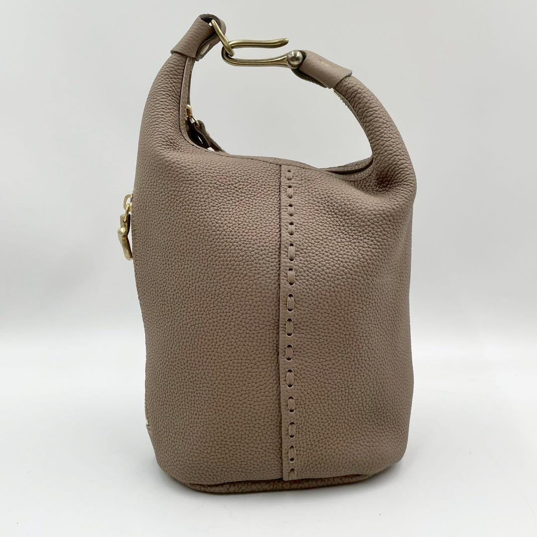 極美品　マヌー　keg pouchc ケッグポーチ　レザーバッグ　グレージュ