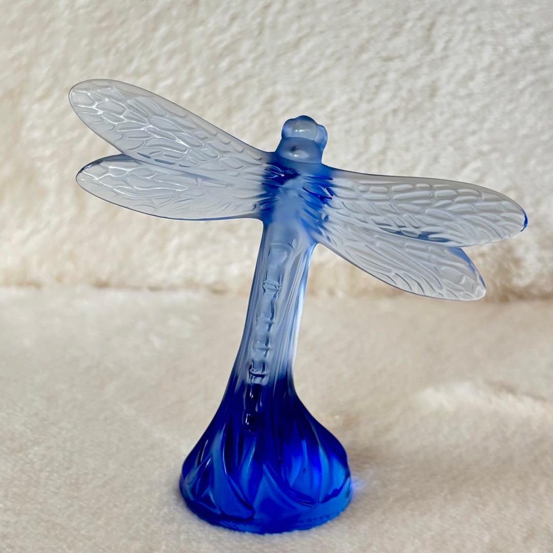 ◆ LALIQUE ラリック◆クリスタル置物 トンボ クリアパープル