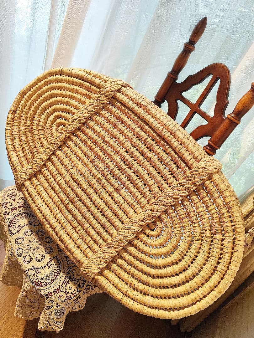 揺り籠　クーファン　クーハン　ラタン　バスケット　籠　籐　昭和レトロ　人形