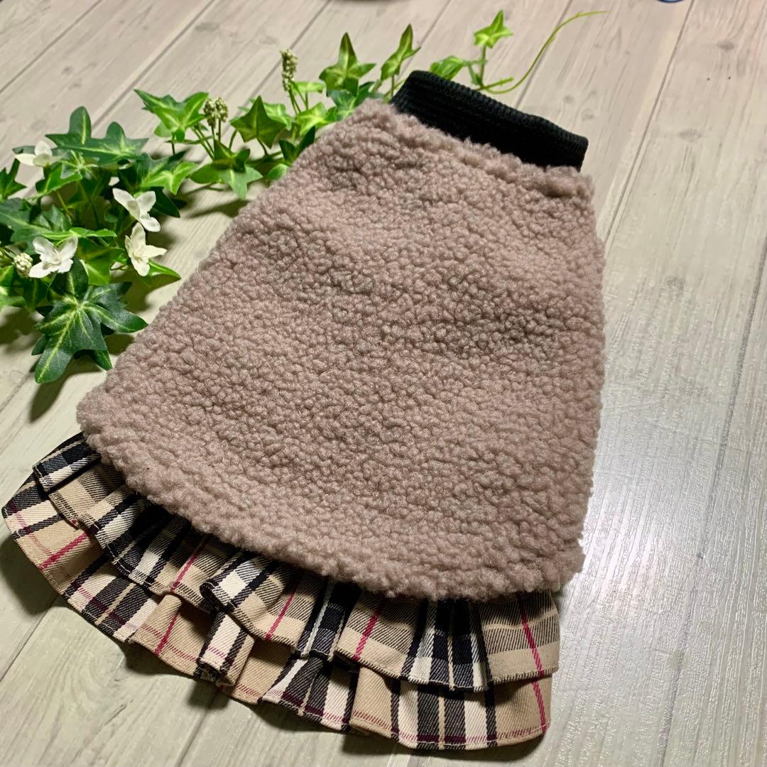 No.20 ハンドメイド犬服 ハイネックインナーワンピース(タータンチェック)