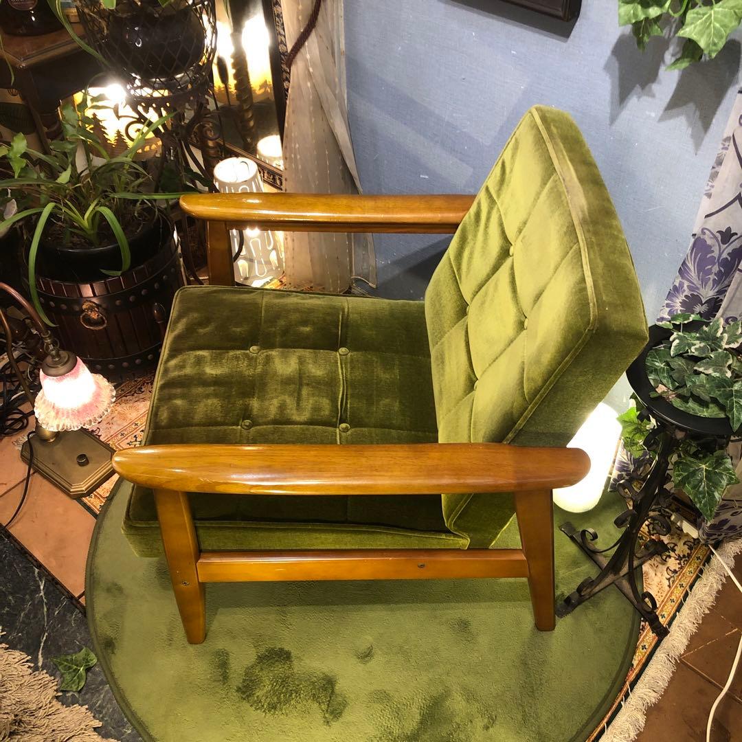 き*)様 ヴィンテージ カリモク６０　1シーター チェア　ソファ　モケットグリー