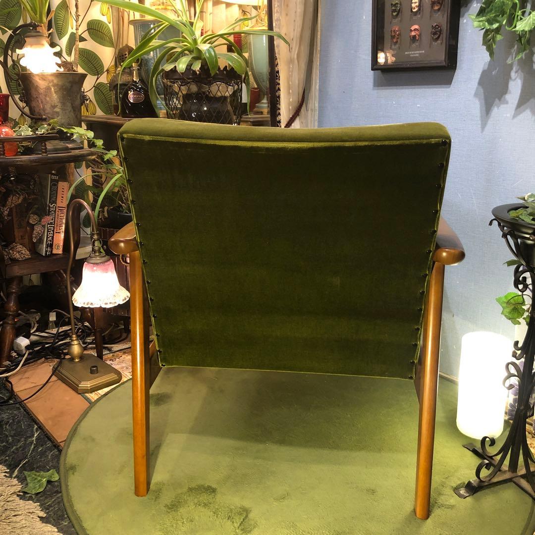 き*)様 ヴィンテージ カリモク６０　1シーター チェア　ソファ　モケットグリー