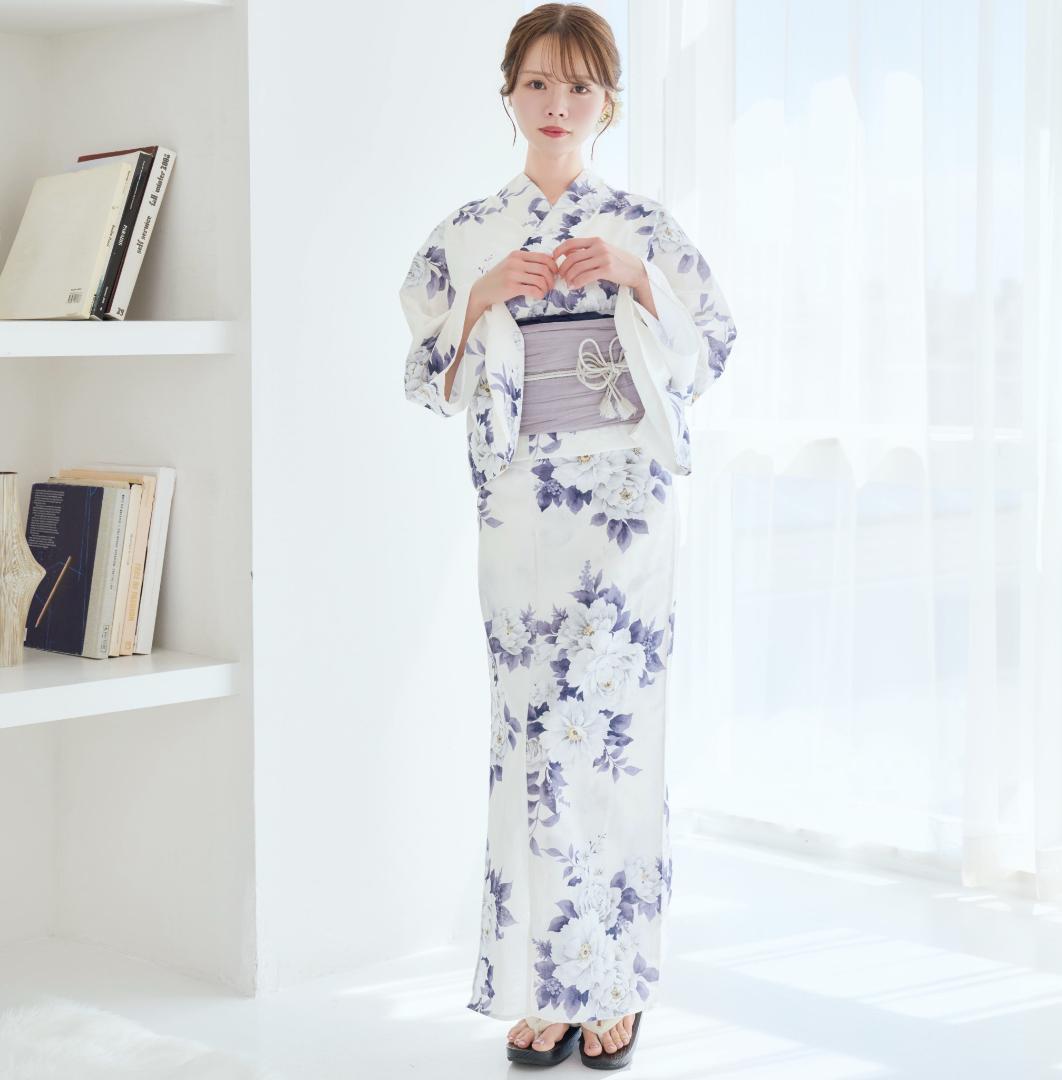 新品 浴衣 セット 浴衣セット ゆかた レディース 大人 ネイビー 白 Y5-2