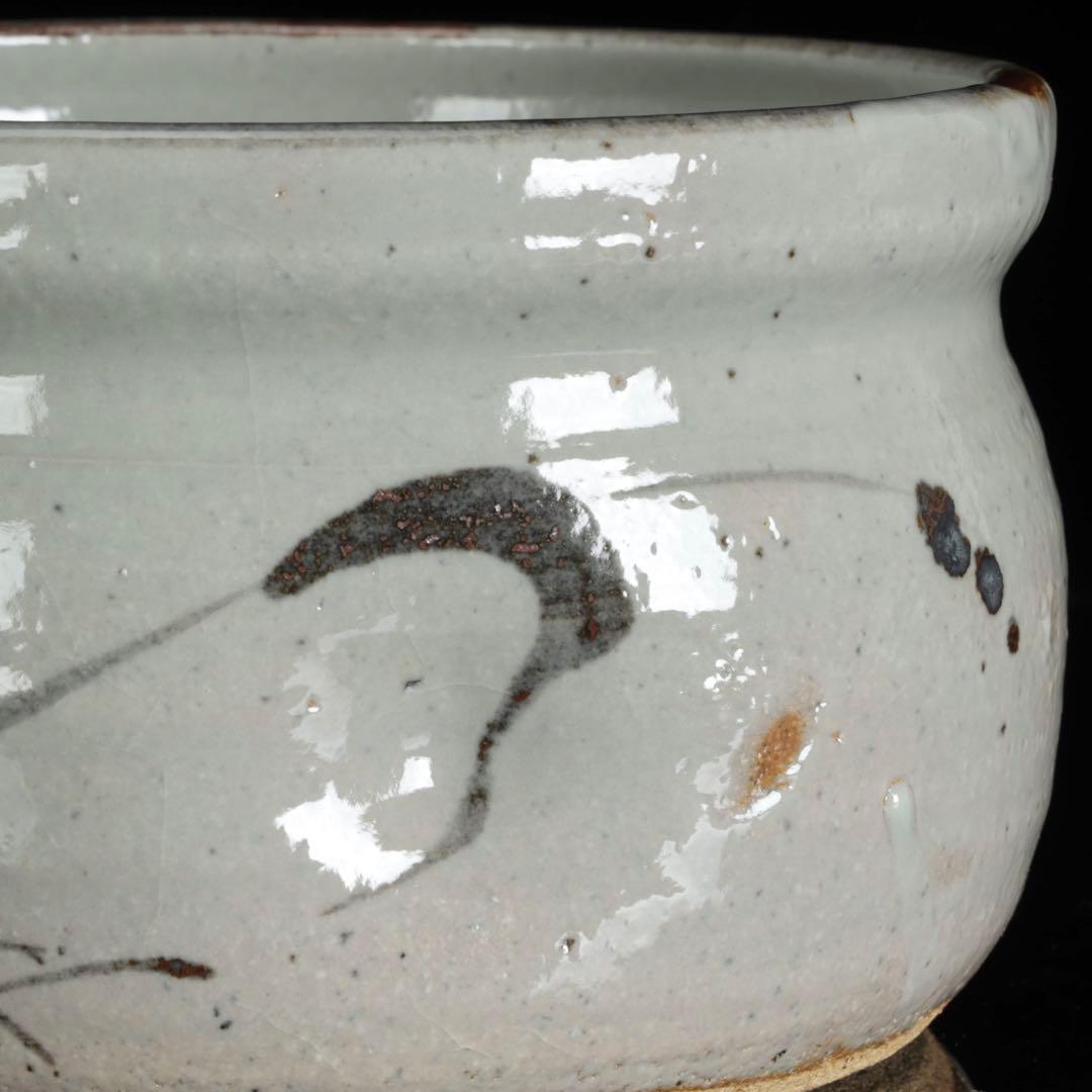 絵唐津 利右衛門銘 建水 在銘 共箱付 茶道具 唐津焼 時代物 古美術 骨董品