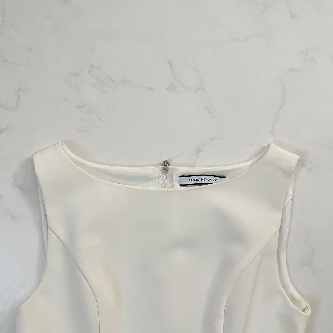 人気　フォクシー バロンドレス Aラインワンピース ホワイト 38