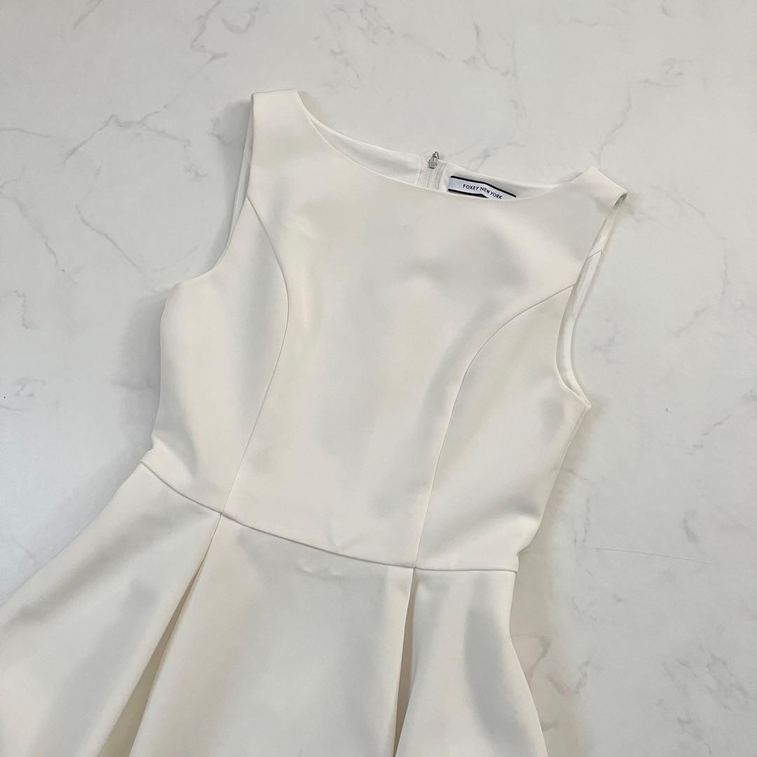 人気　フォクシー バロンドレス Aラインワンピース ホワイト 38