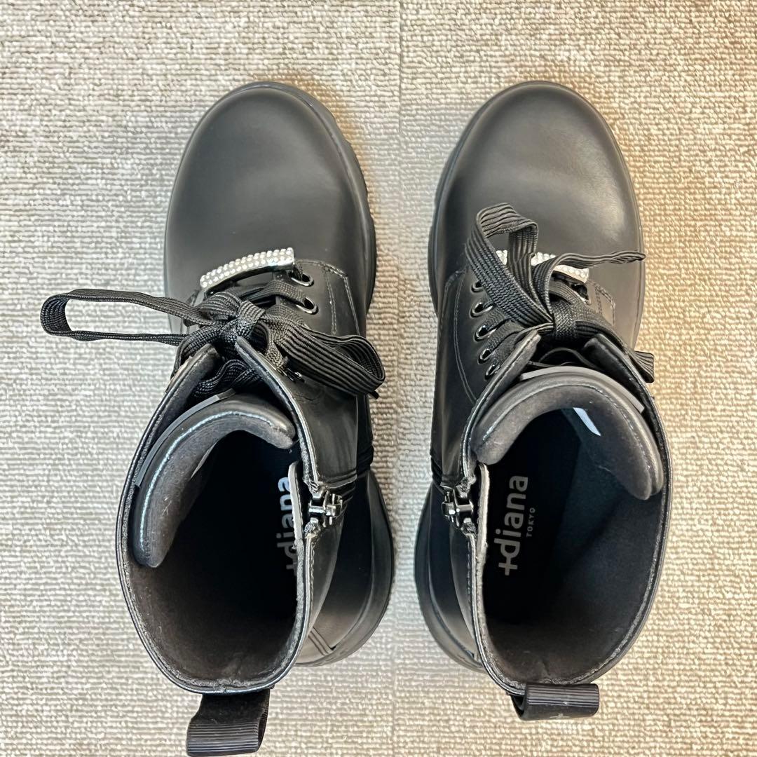 未使用品✨+diana サイドジップ レースアップブーツ 厚底 23.5㎝