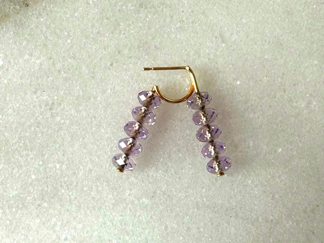 AHKAHアーカースプリングシークイン　アメジストピアス