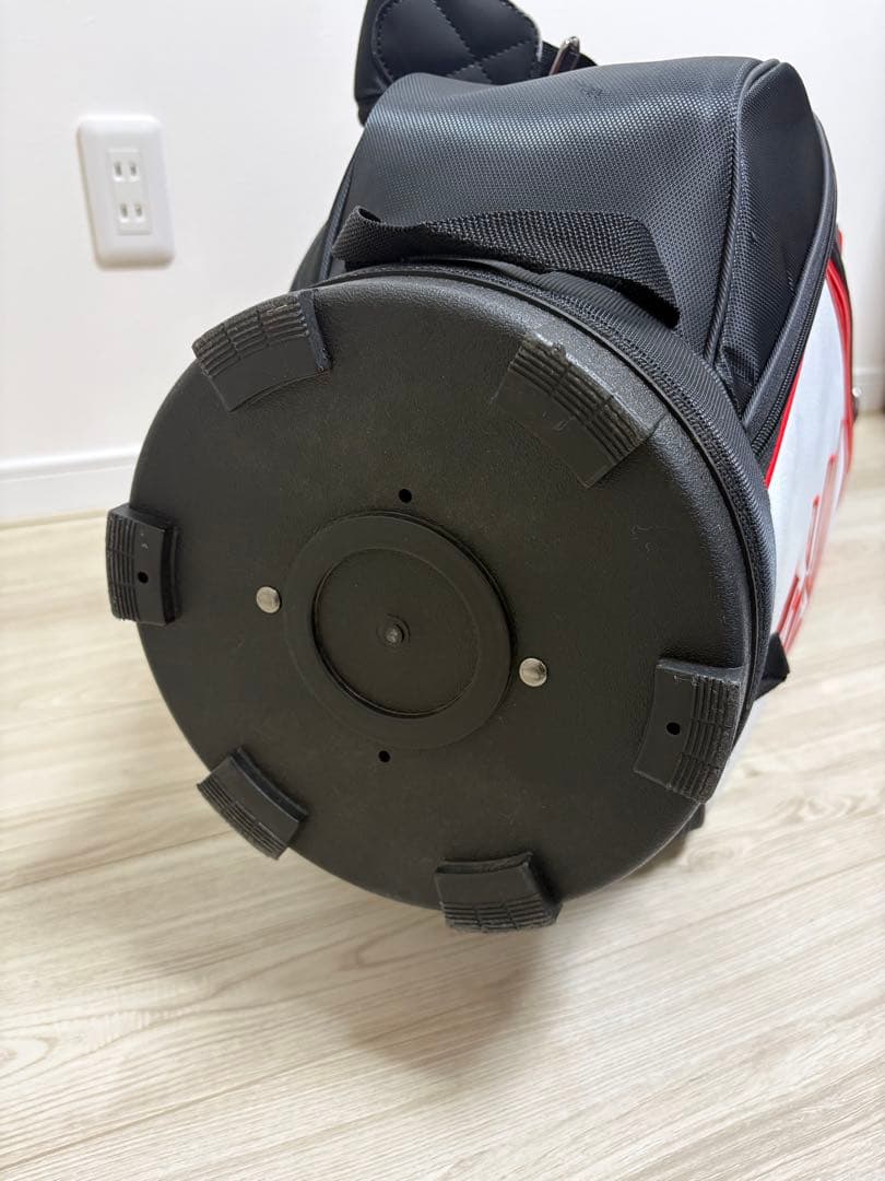 adidas キャディバッグ 赤黒ストライプ