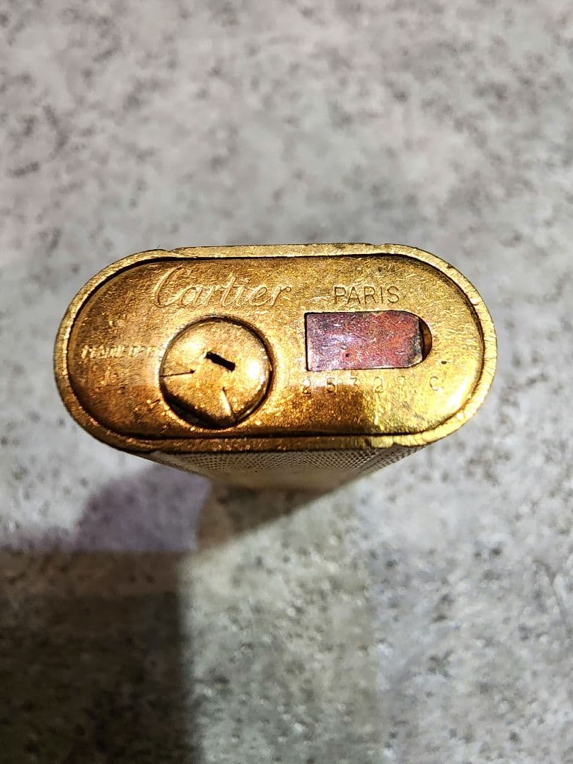 カルティエ ライター ゴールド オーバルストライプ PLAQUE OR