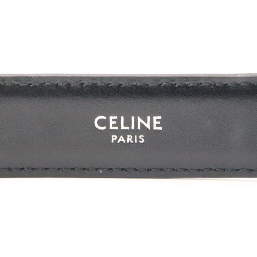 美品　セリーヌ　トリオンフ　カーフスキン　ベルト　95 ブラック