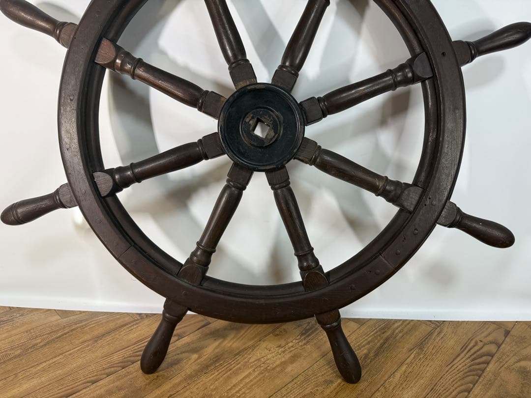 ◆舵輪◆直径約90㎝◆アンティークオブジェ◆木製◆大型◆操舵輪◆船舵◆舵◆