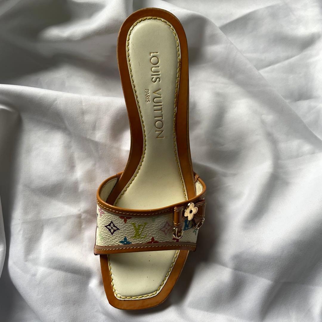 Louis Vuitton マルチカラー リボン ウッド ミュール モノグラム