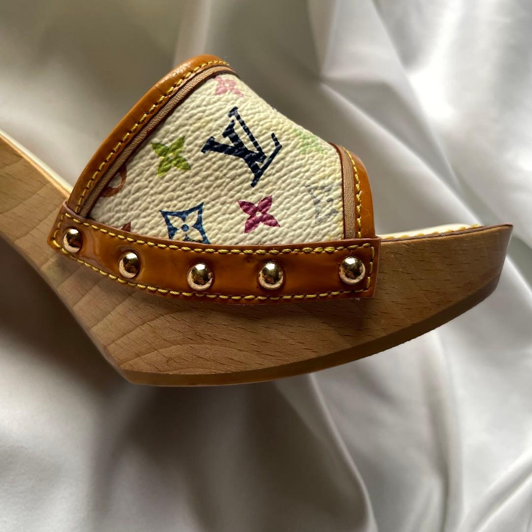 Louis Vuitton マルチカラー リボン ウッド ミュール モノグラム