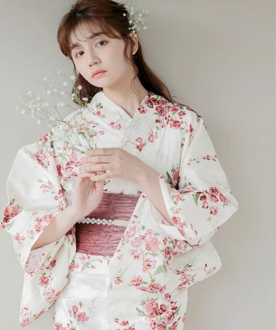 【新品未使用】Dita ディータ 初花月しらべ 浴衣5点セット 赤 ピンク