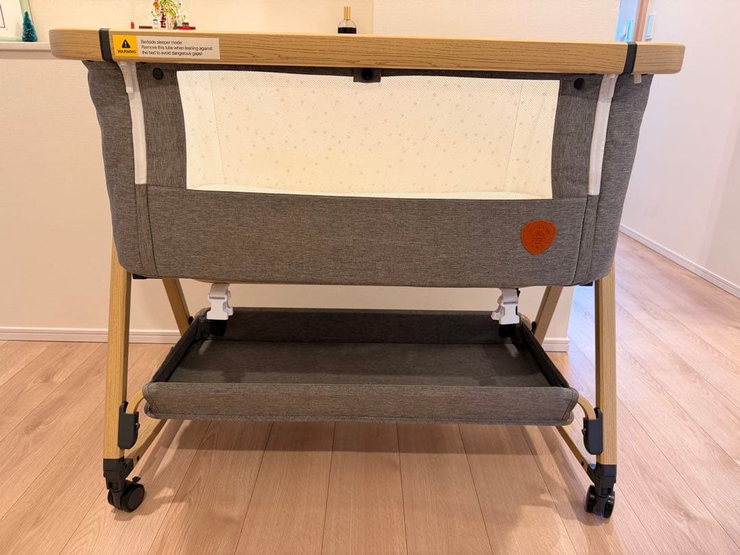 HZDMJ 添い寝 ベビーベッド 持ち運び 折りたたみ グレー