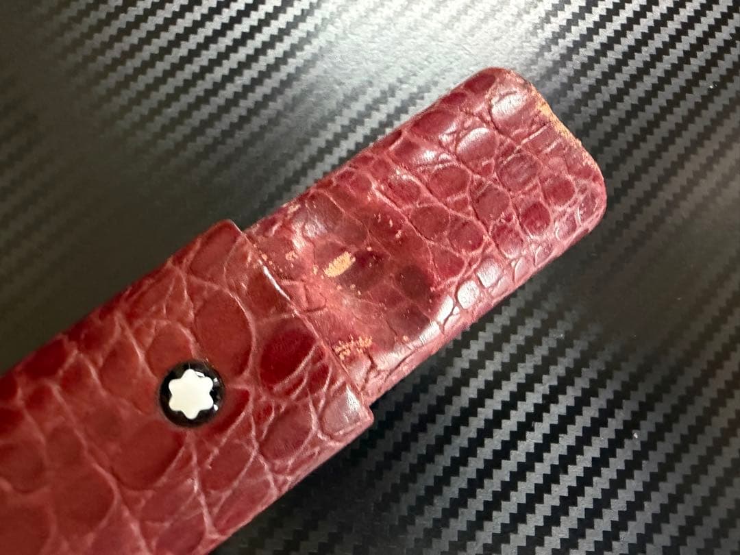 美品 モンブラン ペンケース 1-2本差し ボルドー 筒状