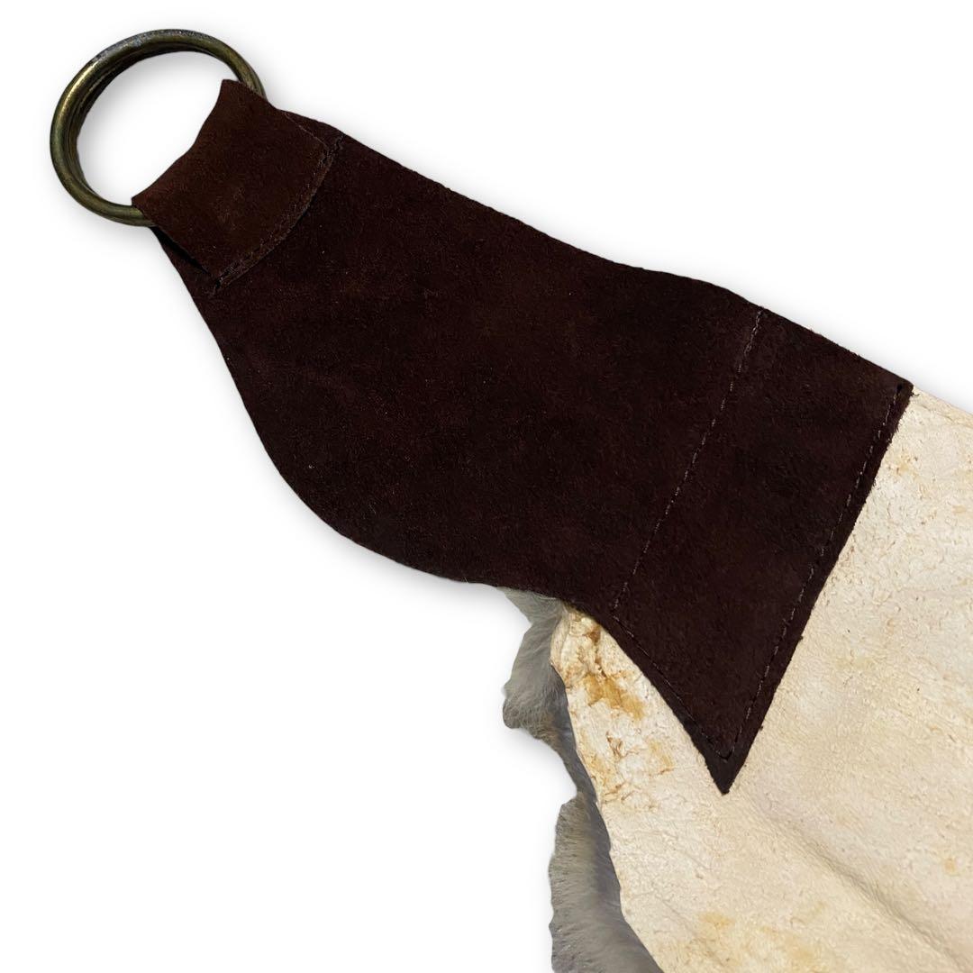 小物 goa rabbit fur leather ring belt