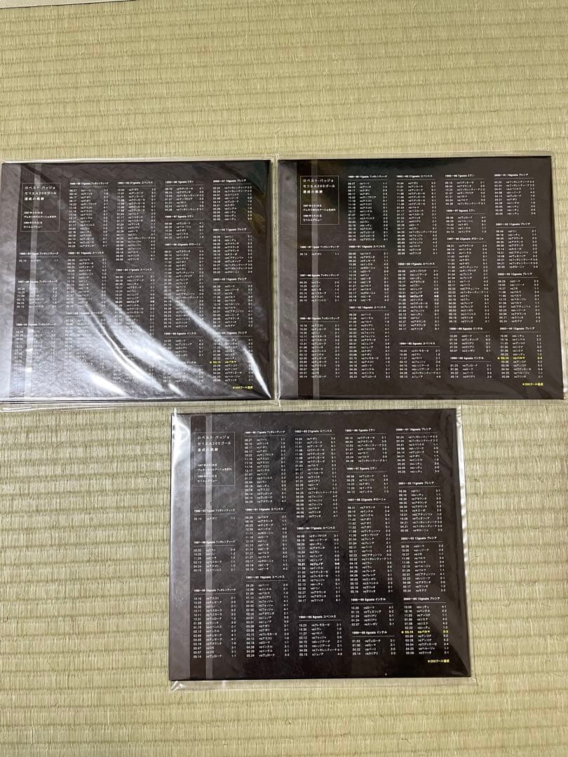 ロベルト・バッジョ引退記念セリエA通算2００ゴール達成記念品　3枚セット