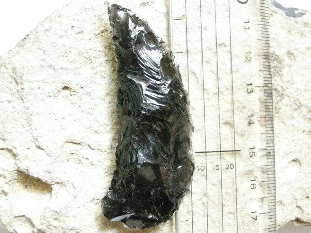黒曜石 石器 173 手持ちナイフ スクレイパー 参考出品