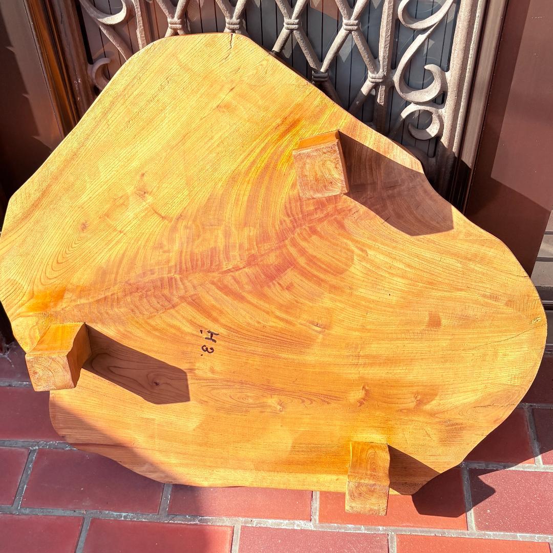 レトロ 木製 天然木 一枚板 脚付き 花台 座卓 台座 飾り台 無垢 道具