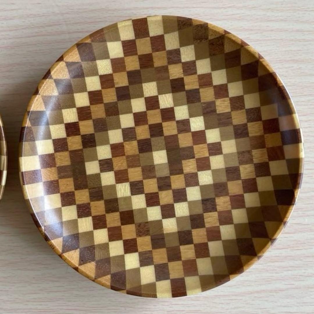 箱根寄木細工　菓子鉢　2個