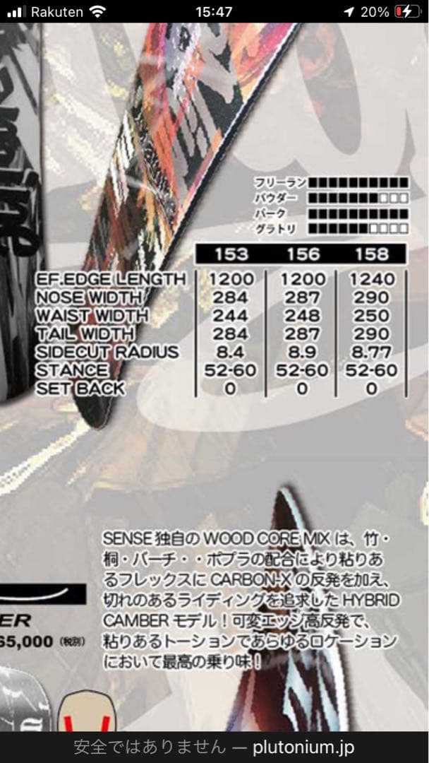 スノーボード Plutonium board Dopamine
