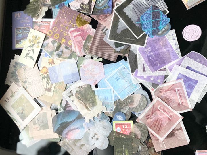 紙モノ 詰め合わせ 海外  シール ジャンクジャーナル コラージュ お裾分け