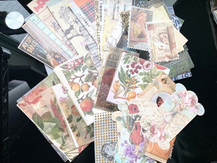 紙モノ 詰め合わせ 海外  シール ジャンクジャーナル コラージュ お裾分け