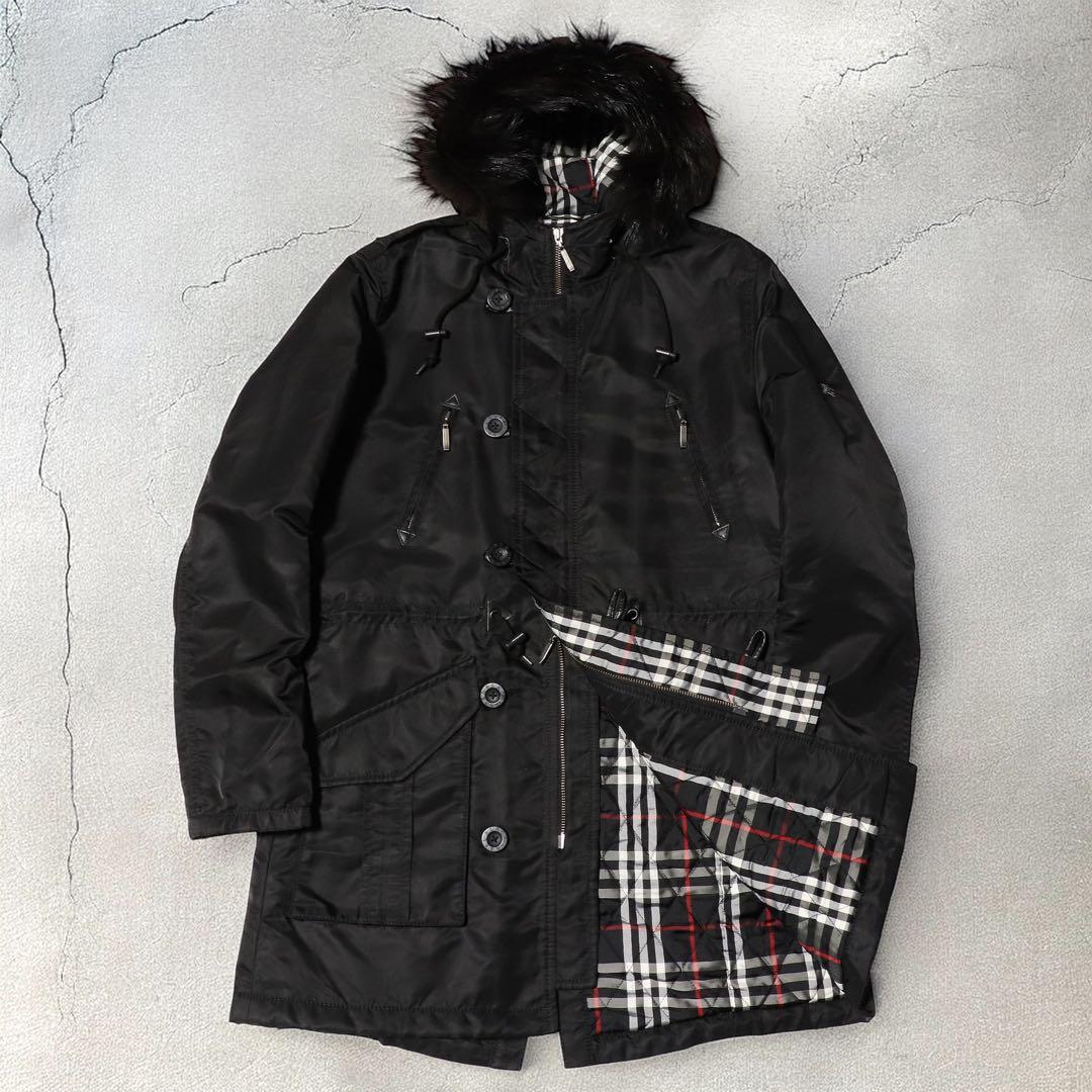 未使用級★L★バーバリーブラックレーベル★モッズコート★BURBERRY★中綿