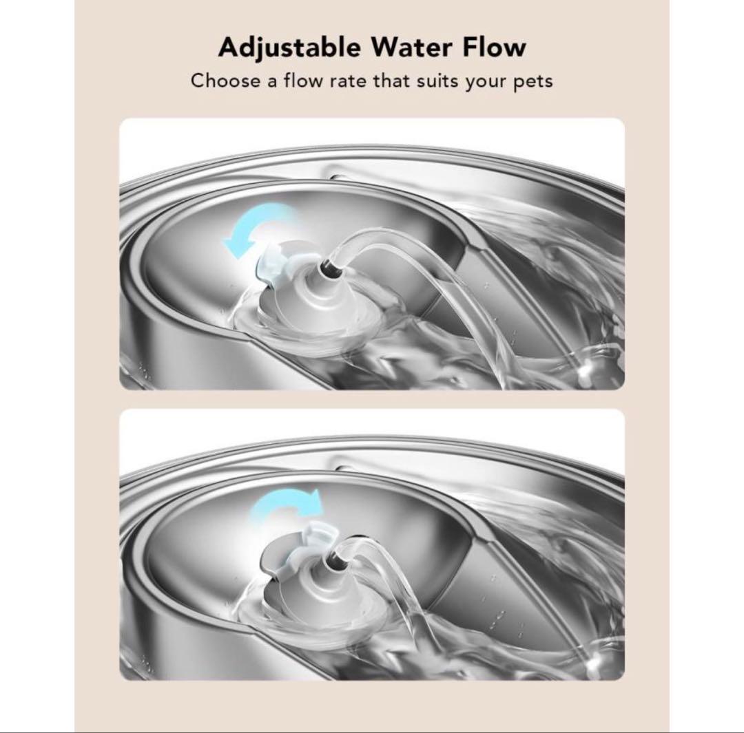 Petlibro 猫用給水器 304ステンレス 3L 大容量