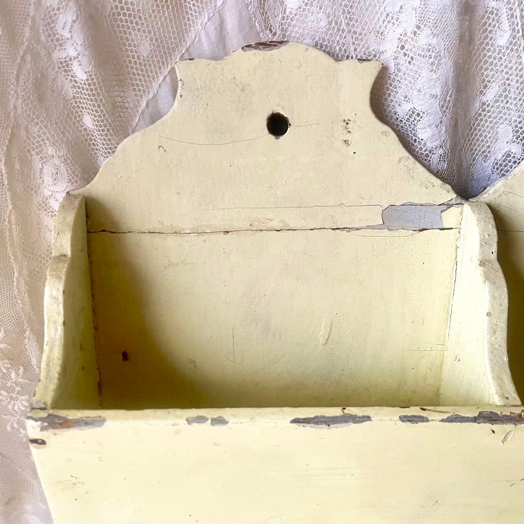 木製レターラック　ポストカードホルダー　オリジナルペイント　フランスアンティーク