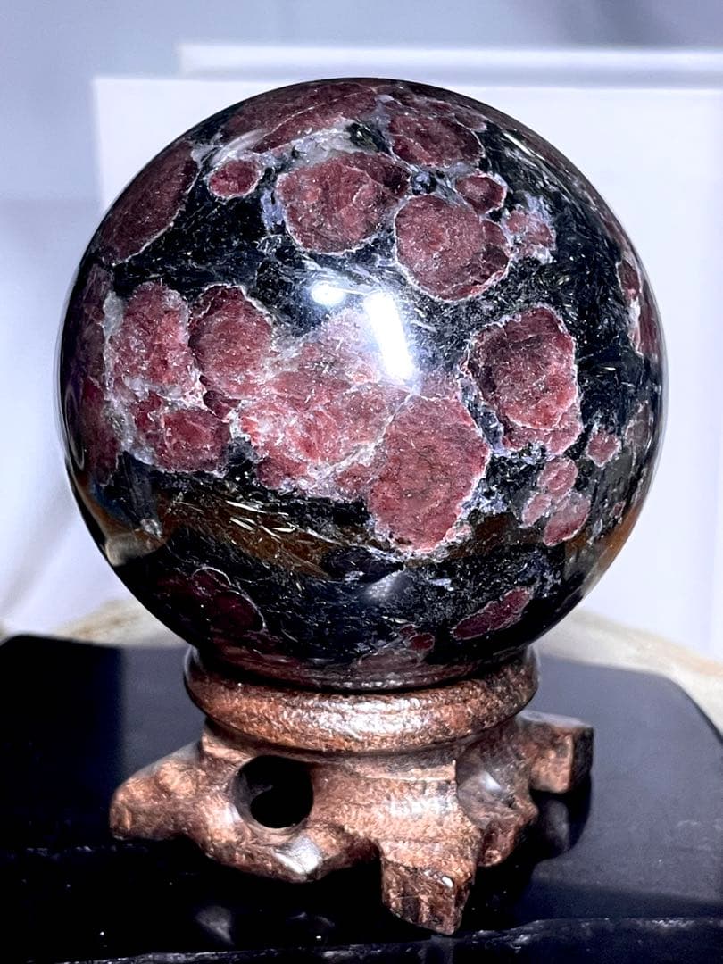 ガーネット インヌーマイト【丸玉●スフィア】台座付き◆天然石◆パワーストーン
