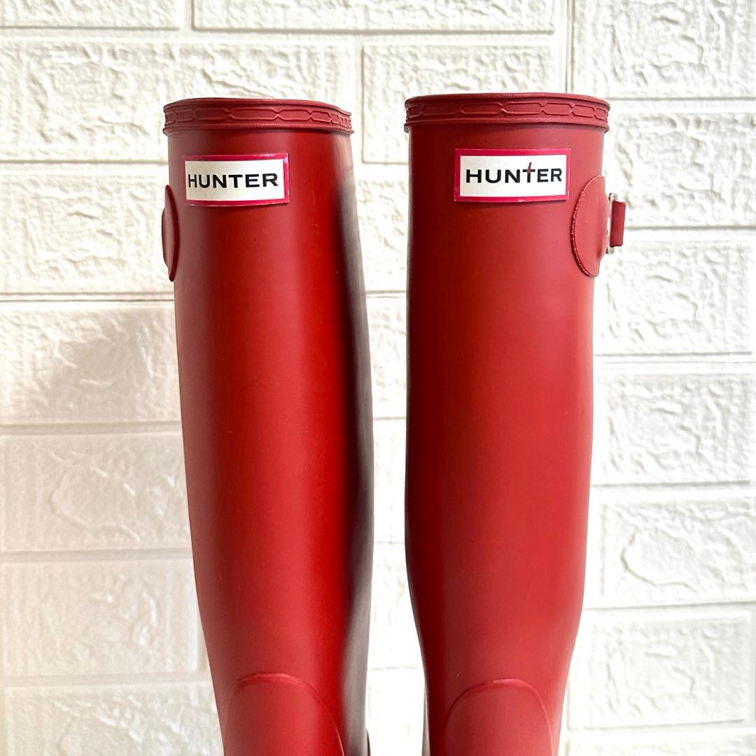 極美品✨HUNTER ハンター レインブーツ ロング 長靴 オリジナルトール 赤