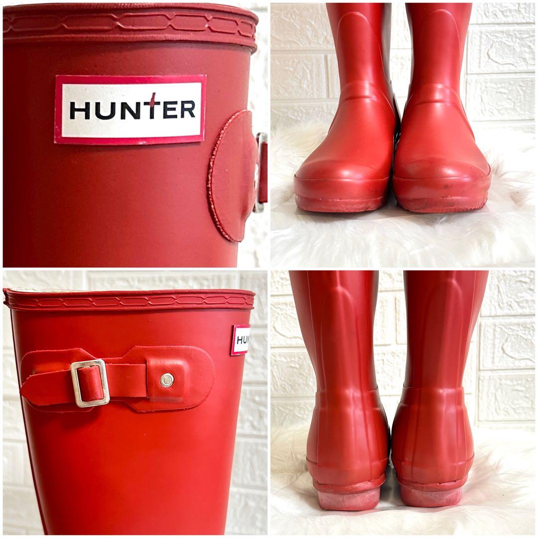 極美品✨HUNTER ハンター レインブーツ ロング 長靴 オリジナルトール 赤