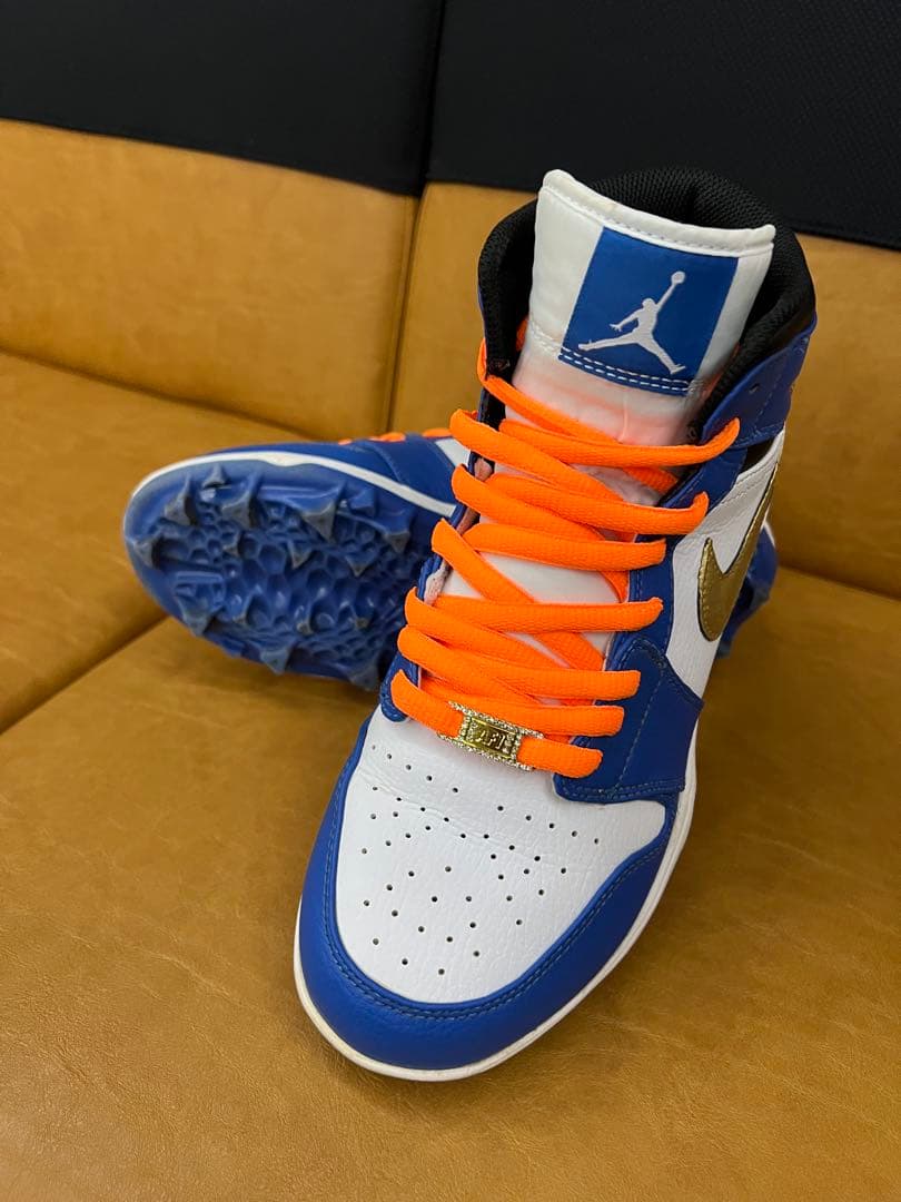 一点物 Air Jordan1 \"Blue/Gold Swoosh\"野球スパイク