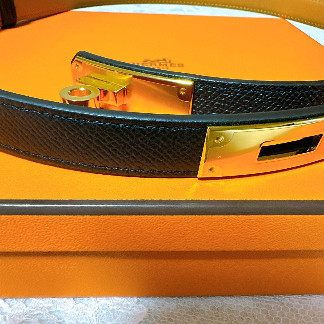 ❣️新品未使用❣️エルメスケリーベルト　ノワール　G金具　K刻印