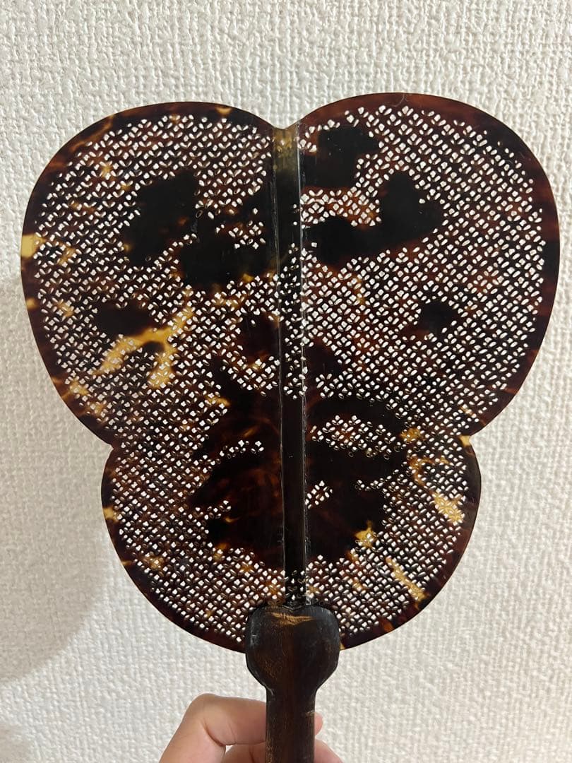 超レア 最高級 鼈甲 ベッコウ べっ甲 扇子 センス 団扇 ウチワ
