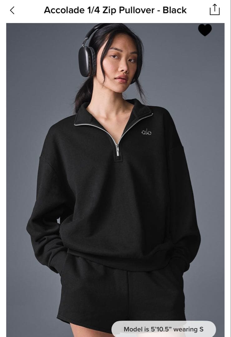 ALO 新品　XXS Accolade 1/4 Zip Pullover