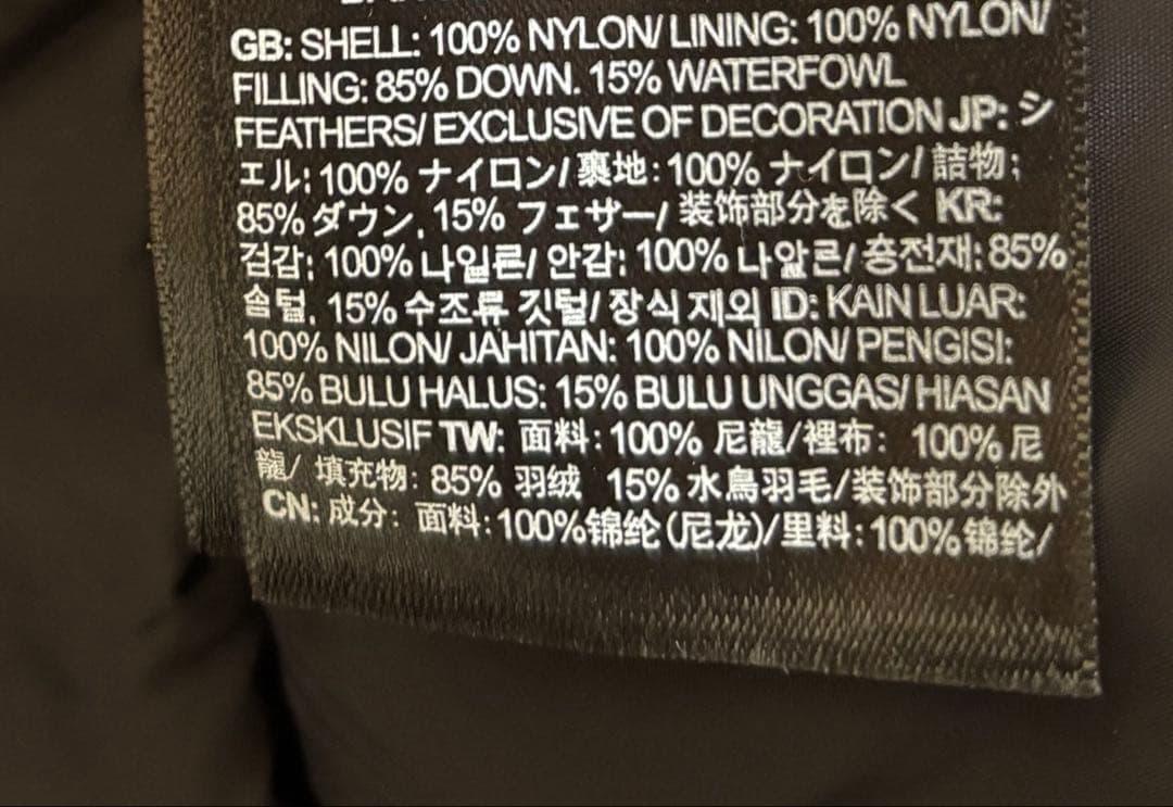 新品ザノースフェイス ダウンジャケット フード付き　L(日本XL相当)黒