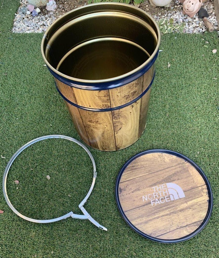 【２セット】　オープンペール缶 20L　キャンプ　薪入れ　テーブルチェア　焚火缶