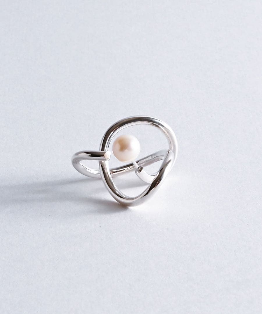 e.m.ピアス ノットピアス パール キャッチ シルバー