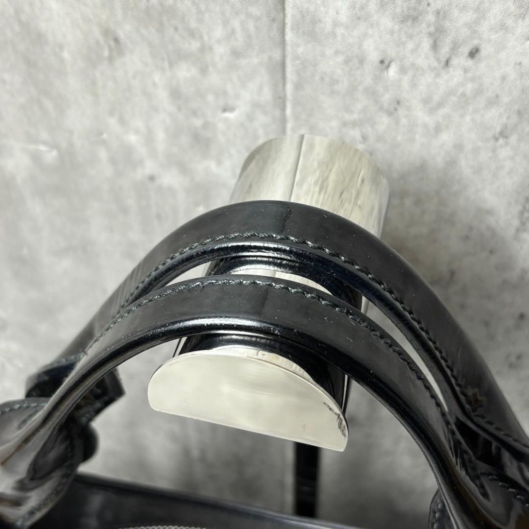 カルティエ レディース ハンドバッグ マルチェロ エナメル ブラック ギャラ付