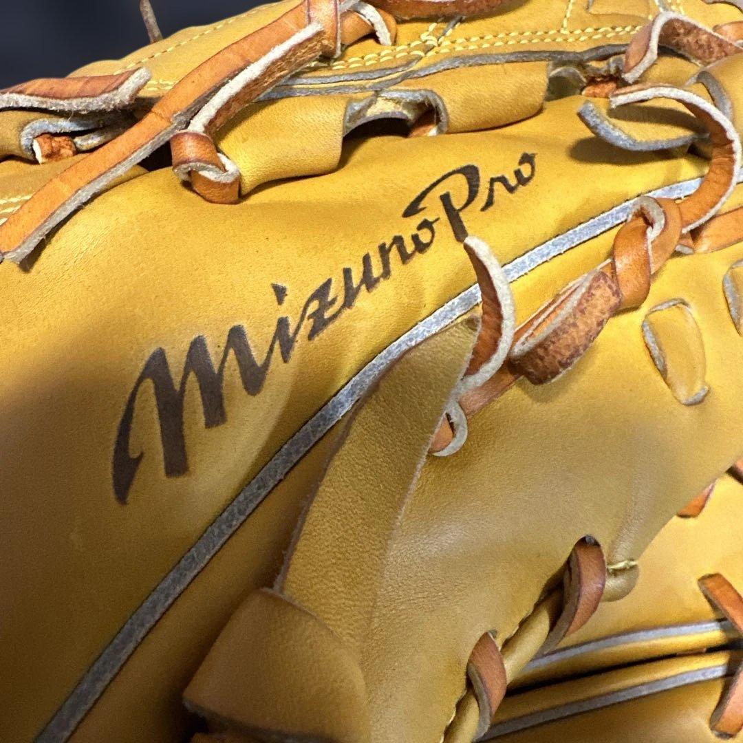 Mizuno Pro 軟式グローブ イエロー 収納袋付き