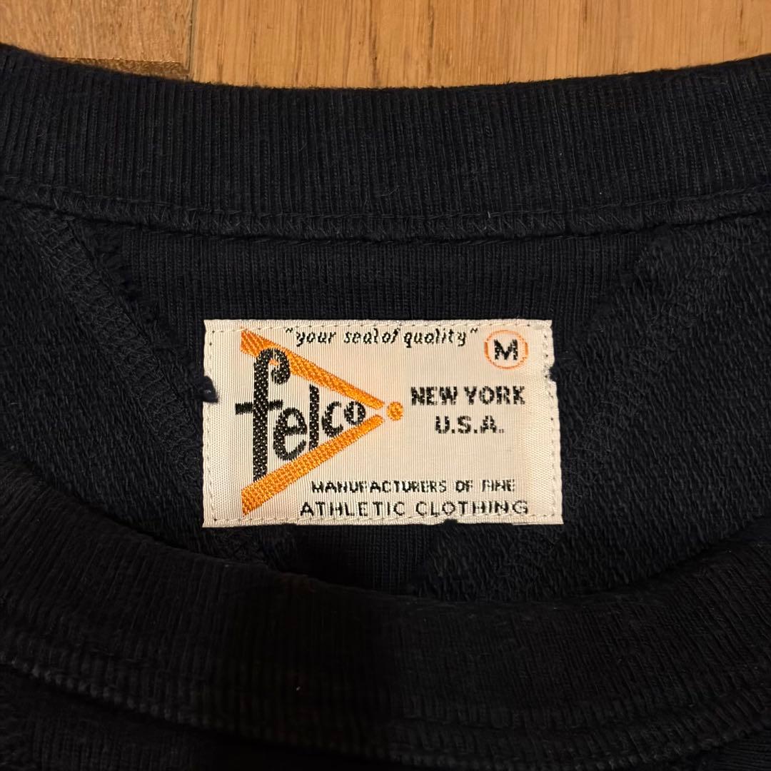 Felco フェルコ エイジング クルーネックスウェット NAVY M