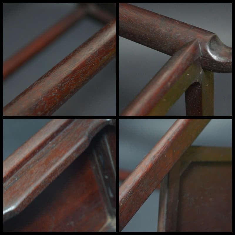 古唐木紫檀製 高足花台 盆栽台 香炉台 飾り台 高48cm 華道具 茶道具時代物